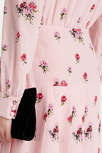 Flowering Girl Women Jutalak Rose Print Pleated Midi Dress