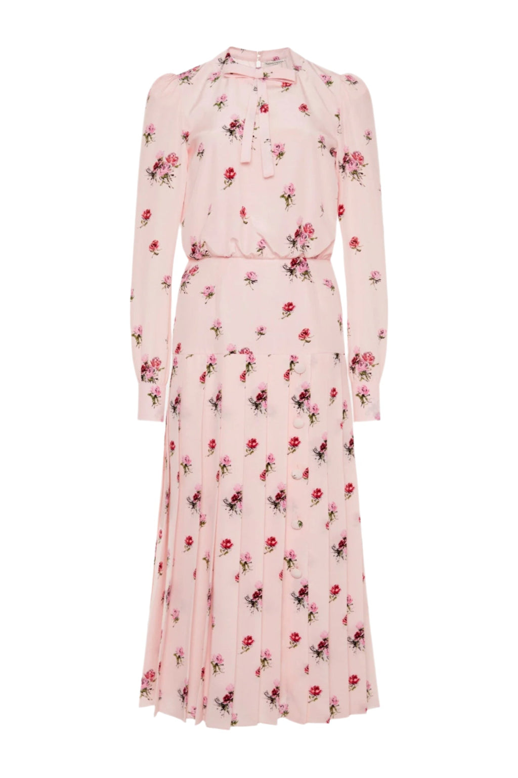 Flowering Girl Women Jutalak Rose Print Pleated Midi Dress