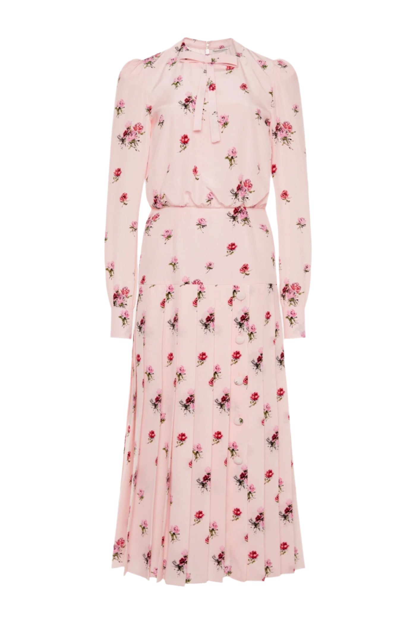Flowering Girl Women Jutalak Rose Print Pleated Midi Dress