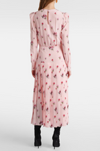 Flowering Girl Women Jutalak Rose Print Pleated Midi Dress