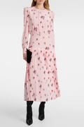Flowering Girl Women Jutalak Rose Print Pleated Midi Dress