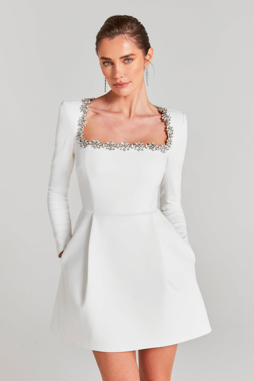 Flowering Girl Women Kimi White Crystal Mini Dress