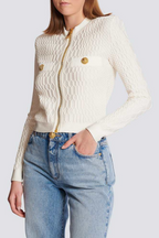 Kabin Crocodile Knit Top - White