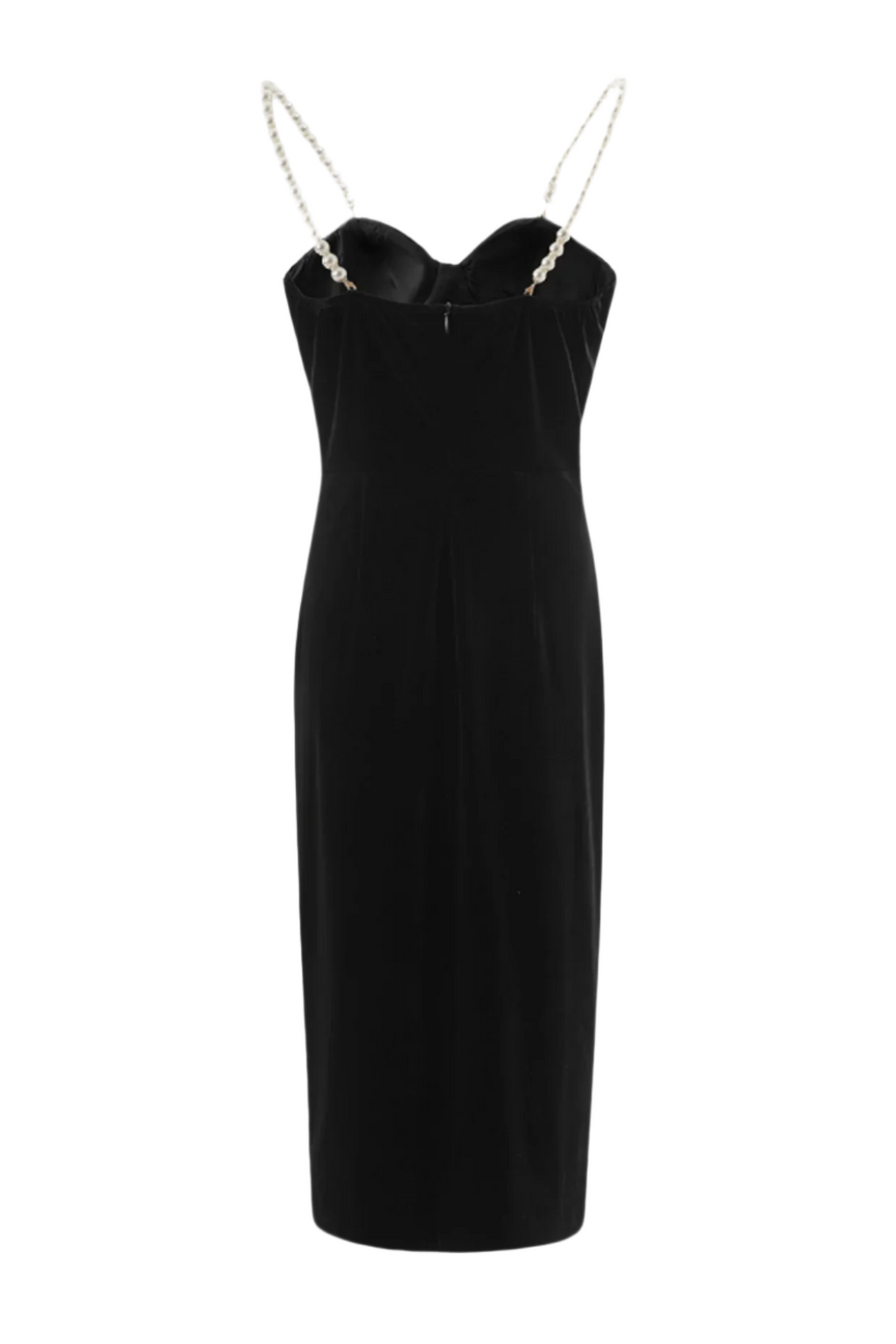 Velvet Pearl Embellished Midi Dress