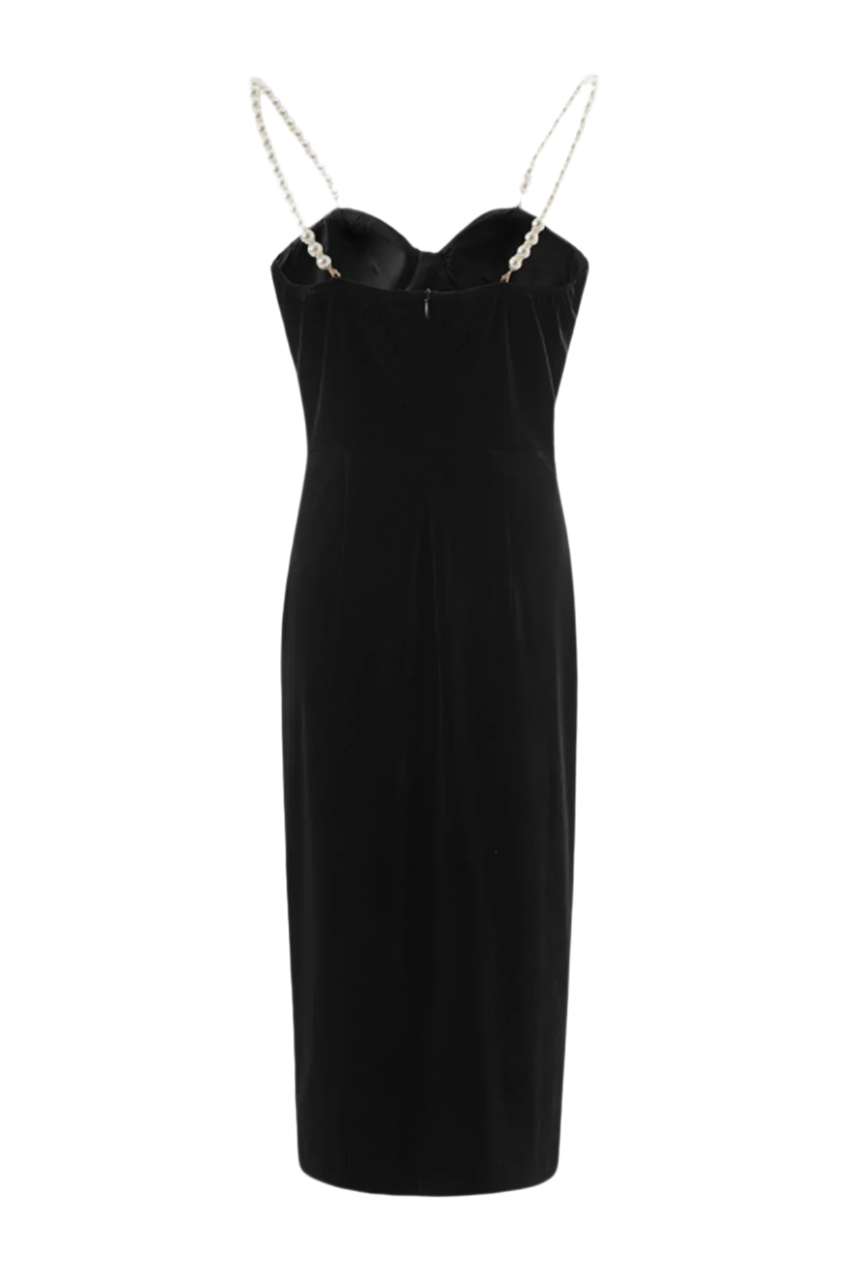 Velvet Pearl Embellished Midi Dress