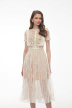 wendy White Floral Embroidered Maxi Dress