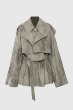 Flowering Girl Women Kaitlyn Print Deconstruct Trench Two Piece Set