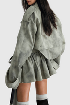 Flowering Girl Women Kaitlyn Print Deconstruct Trench Two Piece Set