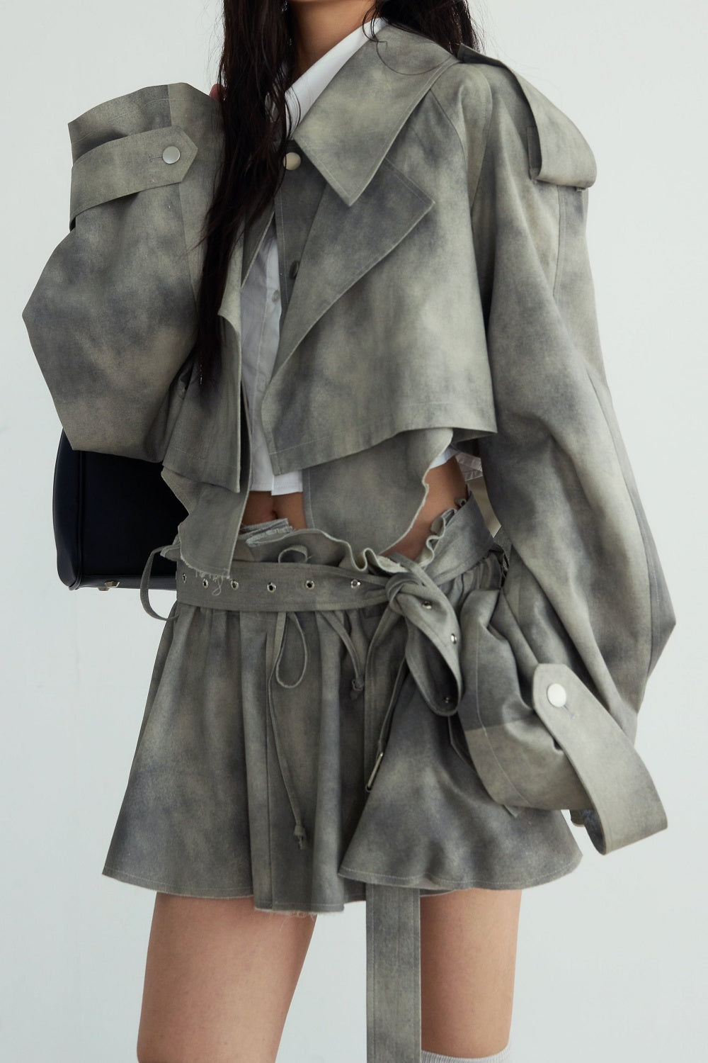 Flowering Girl Women Kaitlyn Print Deconstruct Trench Two Piece Set