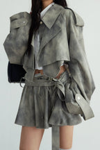 Flowering Girl Women Kaitlyn Print Deconstruct Trench Two Piece Set