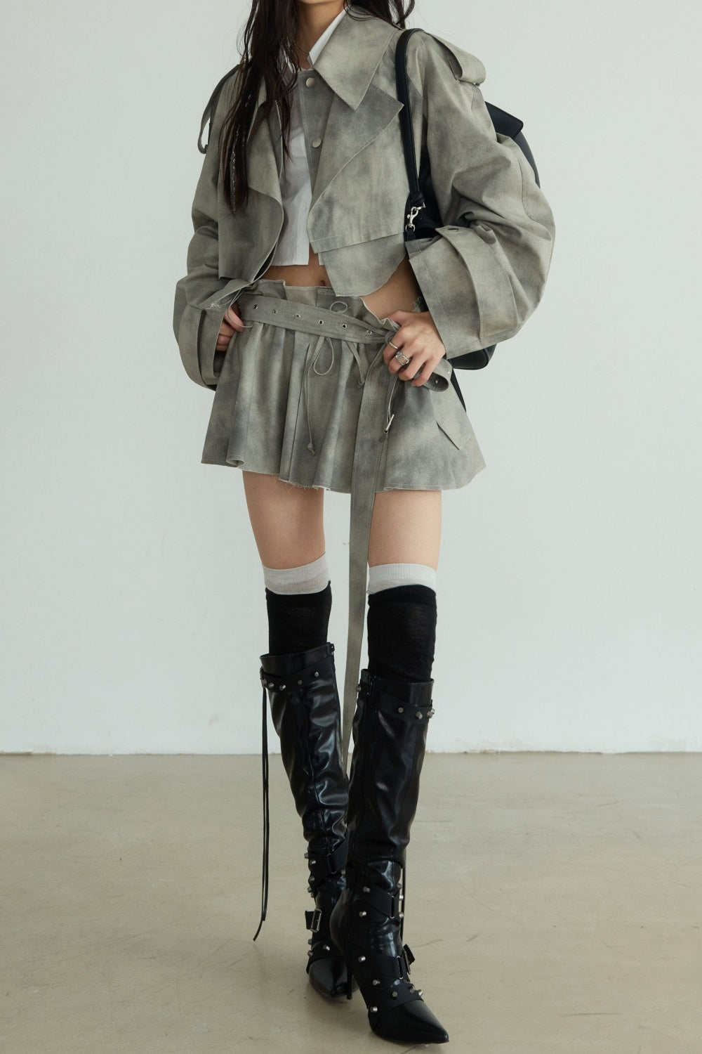 Flowering Girl Women Kaitlyn Print Deconstruct Trench Two Piece Set