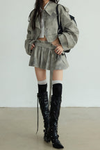 Flowering Girl Women Kaitlyn Print Deconstruct Trench Two Piece Set