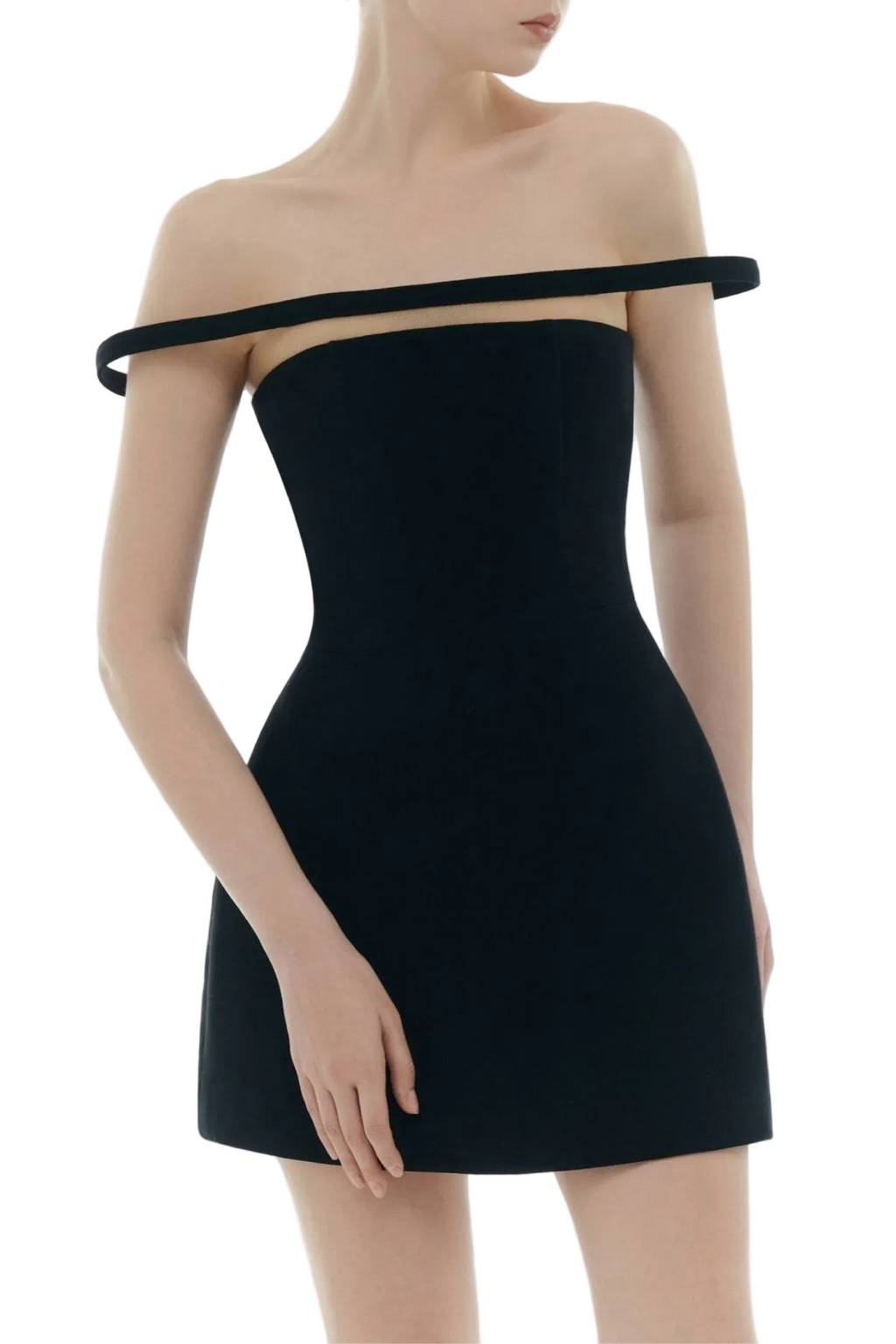 Kassiani Off Shoulder Mini Dress - Black