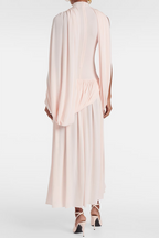 Asymmetric Cape Draped Midi Dress