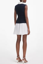 Sleeveless Belted Chiffon Mini Dress