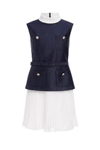 Sleeveless Belted Chiffon Mini Dress
