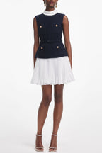 Sleeveless Belted Chiffon Mini Dress