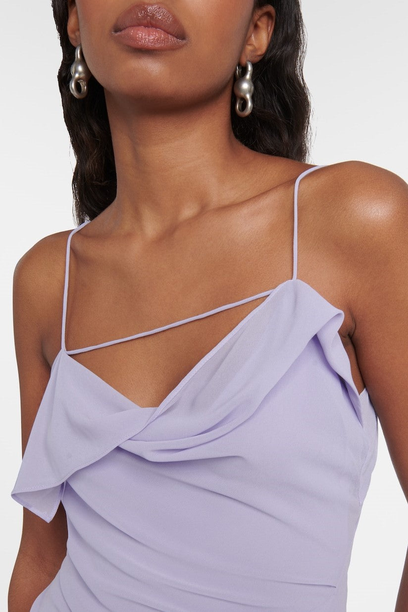 Flowering Girl Women Kenzia Asymmetric Ruffle Midi Dress - Purple