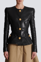 Flowering Girl Women Kester Leather Buttoned Jacket