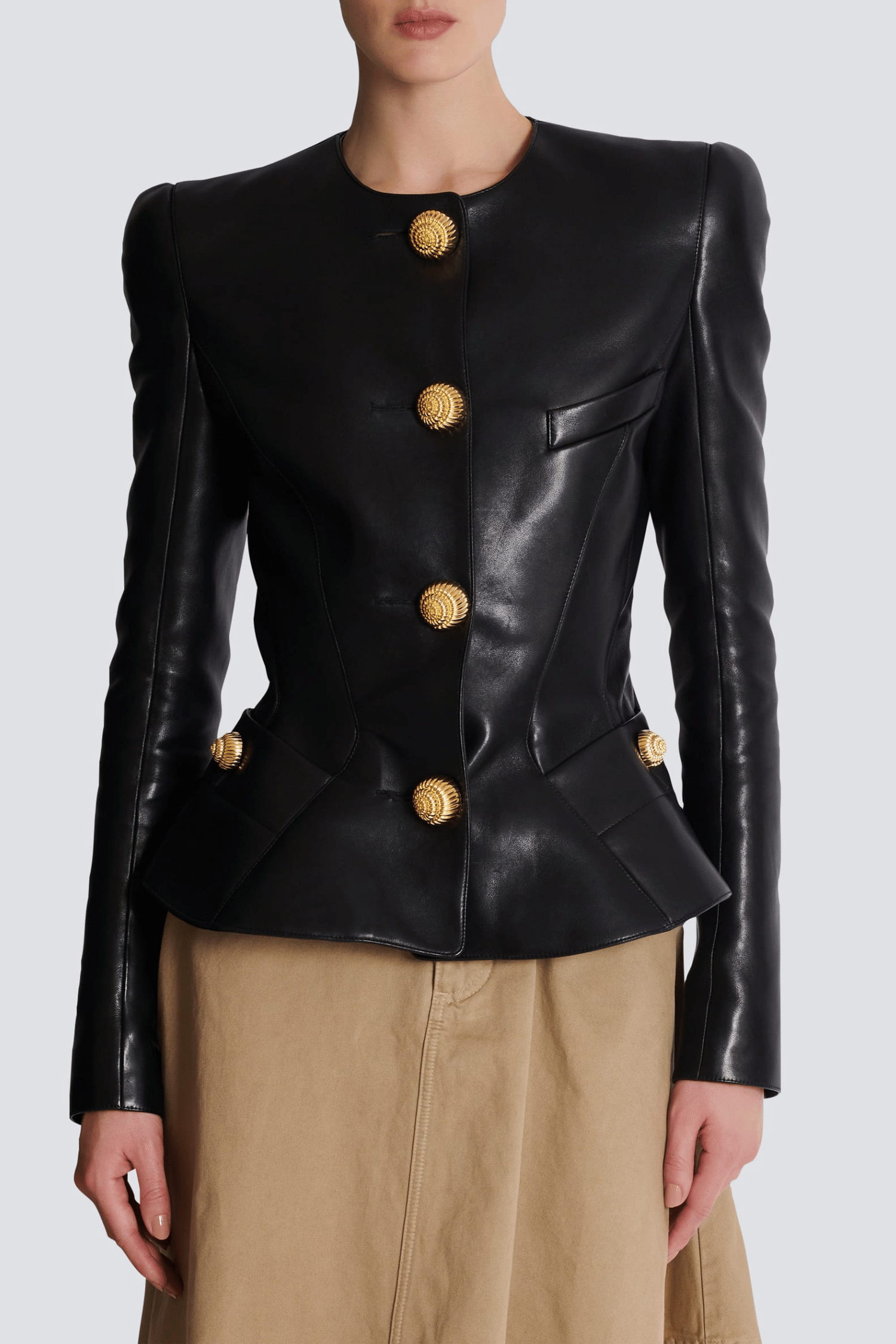Flowering Girl Women Kester Leather Buttoned Jacket