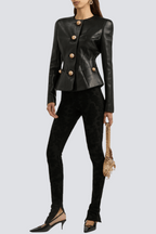 Flowering Girl Women Kester Leather Buttoned Jacket