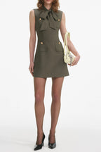 Flowering Girl Women Rachel Green Bow Twill Mini Dress