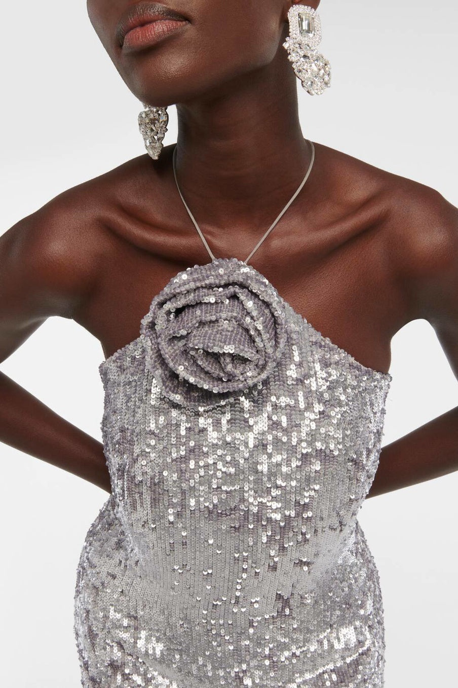Flowering Girl Women Kiara Floral Sequin Backless Maxi Dress