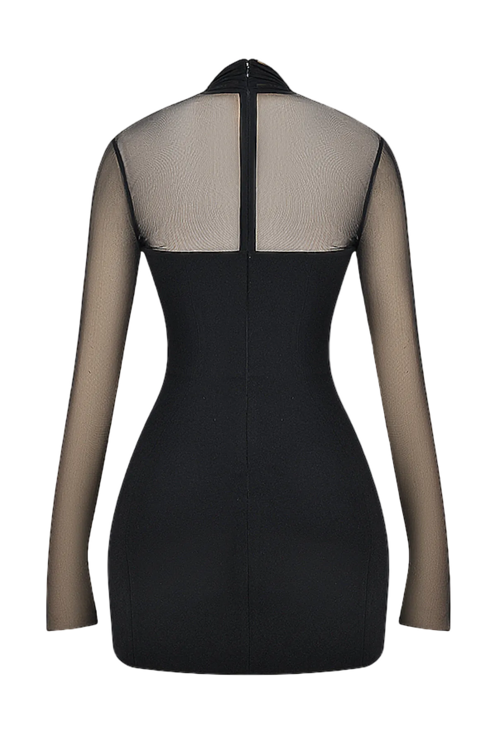 Kieran Halter Plunge Mesh Mini Dress
