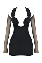 Kieran Halter Plunge Mesh Mini Dress