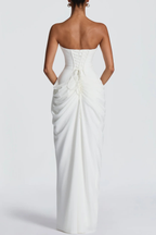 Flowering Girl Women Korinna Strapless Corset Draped Maxi Dress - White
