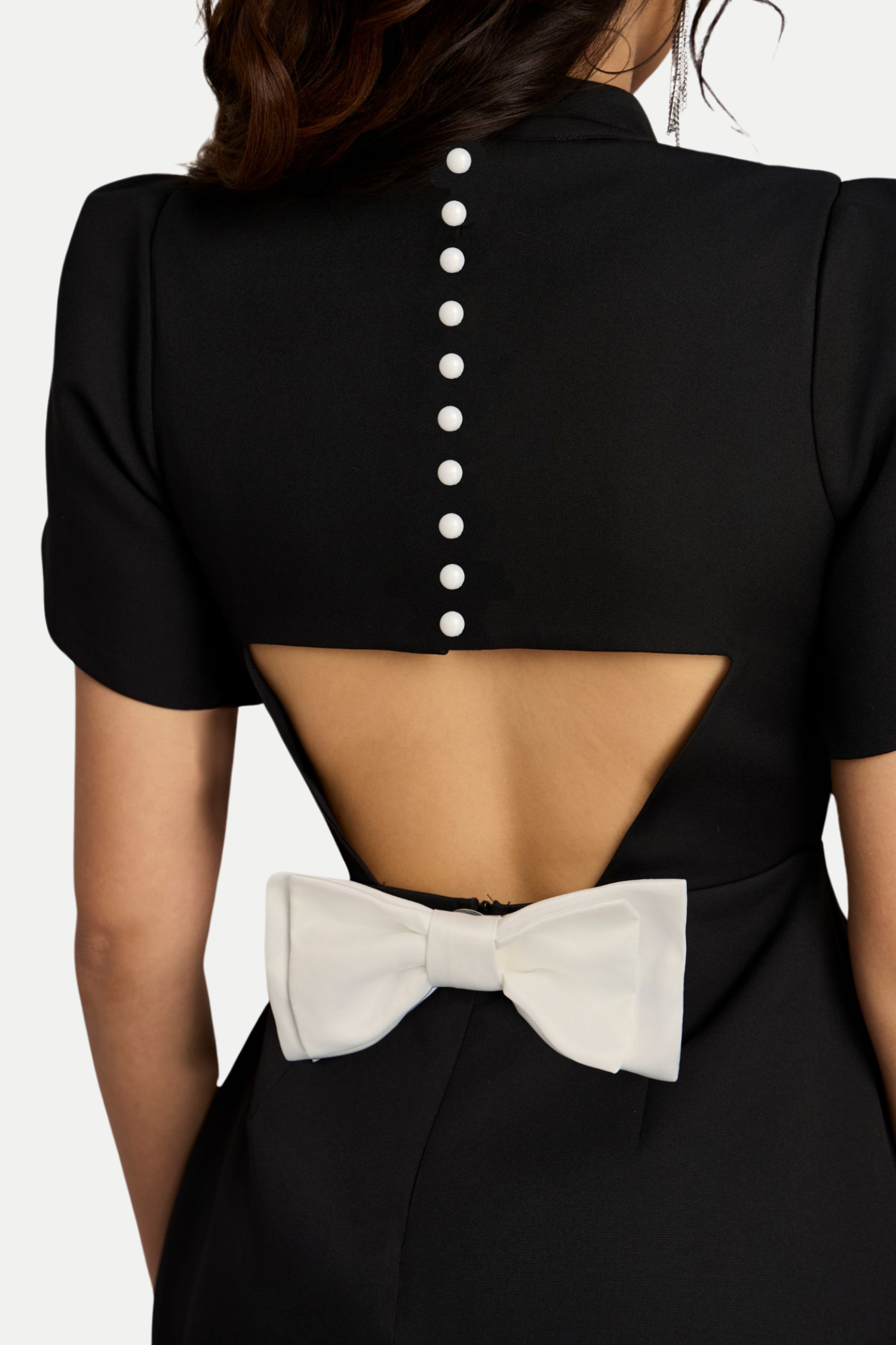 Flowering Girl Women Cutout Bowknot Mini Dress In Black