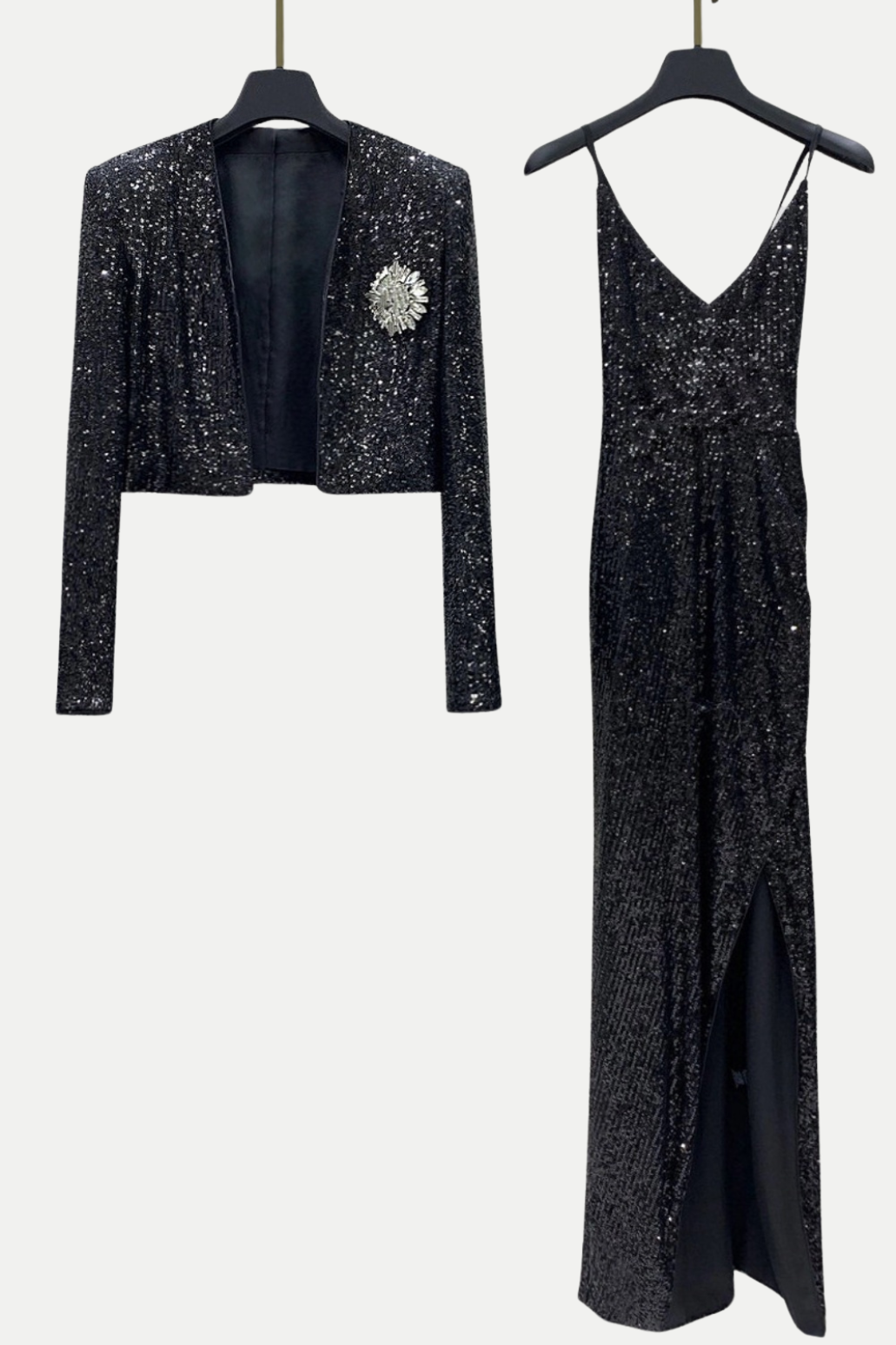 Flowering Girl Women Laiki Diamante Sequin Cropped Blazer