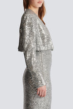 Flowering Girl Women Sequin strap midi dress in silver
