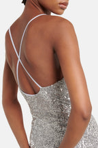 Flowering Girl Women Laiki Sequin Slit Maxi Dress