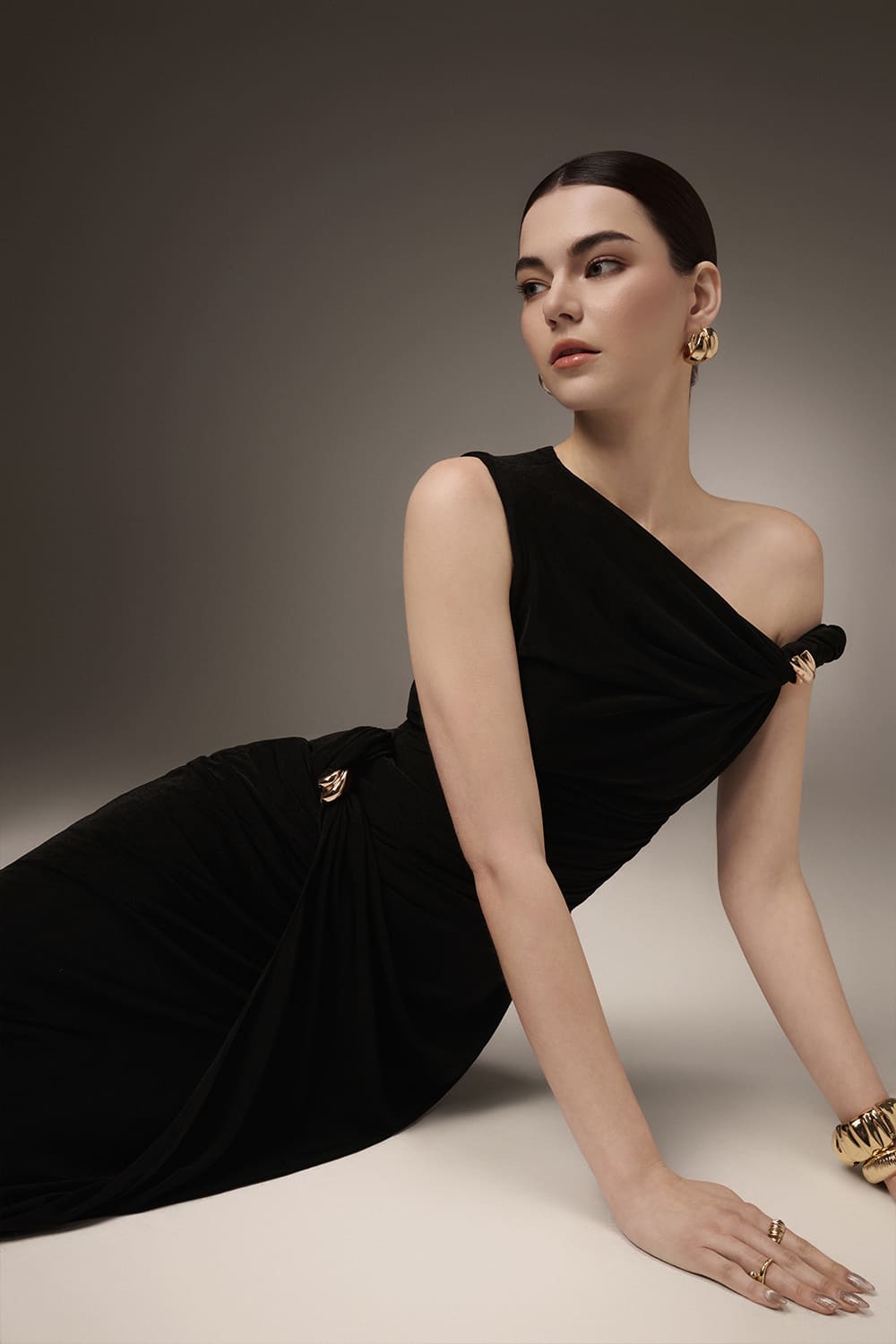 Flowering Girl Women Deline Sheath Gathered Spandex Ankle Length Dress