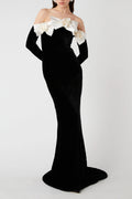 Flowering Girl Women Lara Bowtie Off-Shoulder Velvet Maxi Dress