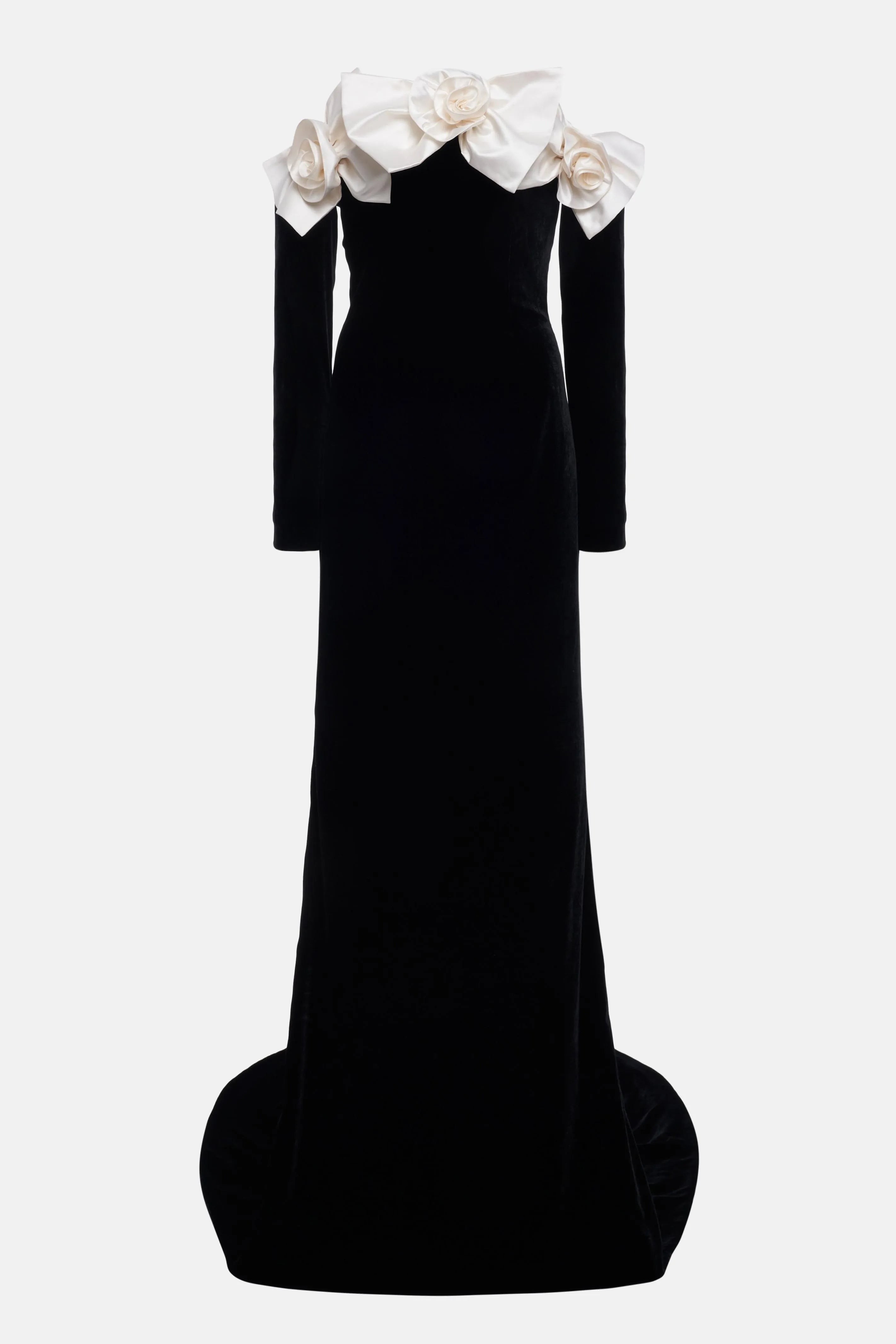 Flowering Girl Women Lara Bowtie Off-Shoulder Velvet Maxi Dress