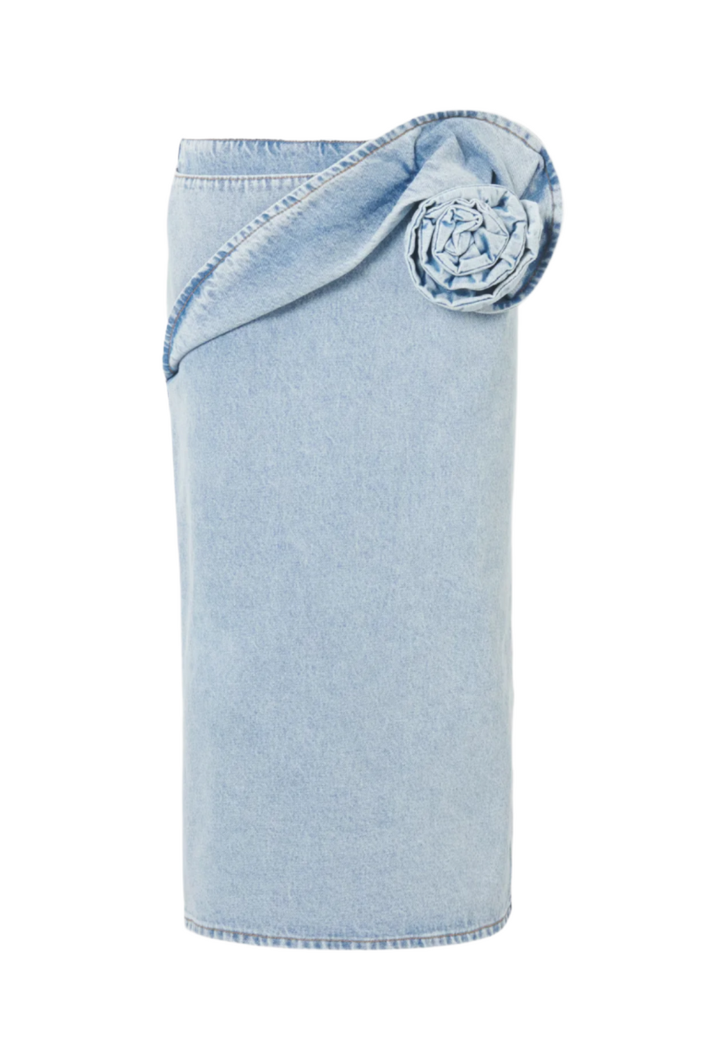 Flowering Girl Women xaviera Floral Appliqué Denim Midi Skirt