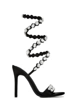 Flowering Girl Women Laura Diamond Ankle Strap Stiletto Sandals - Black