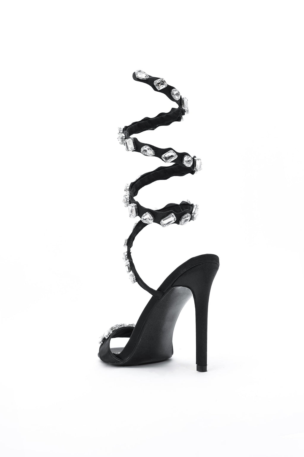 Flowering Girl Women Laura Diamond Ankle Strap Stiletto Sandals - Black