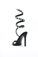 Flowering Girl Women Laura Diamond Ankle Strap Stiletto Sandals - Black