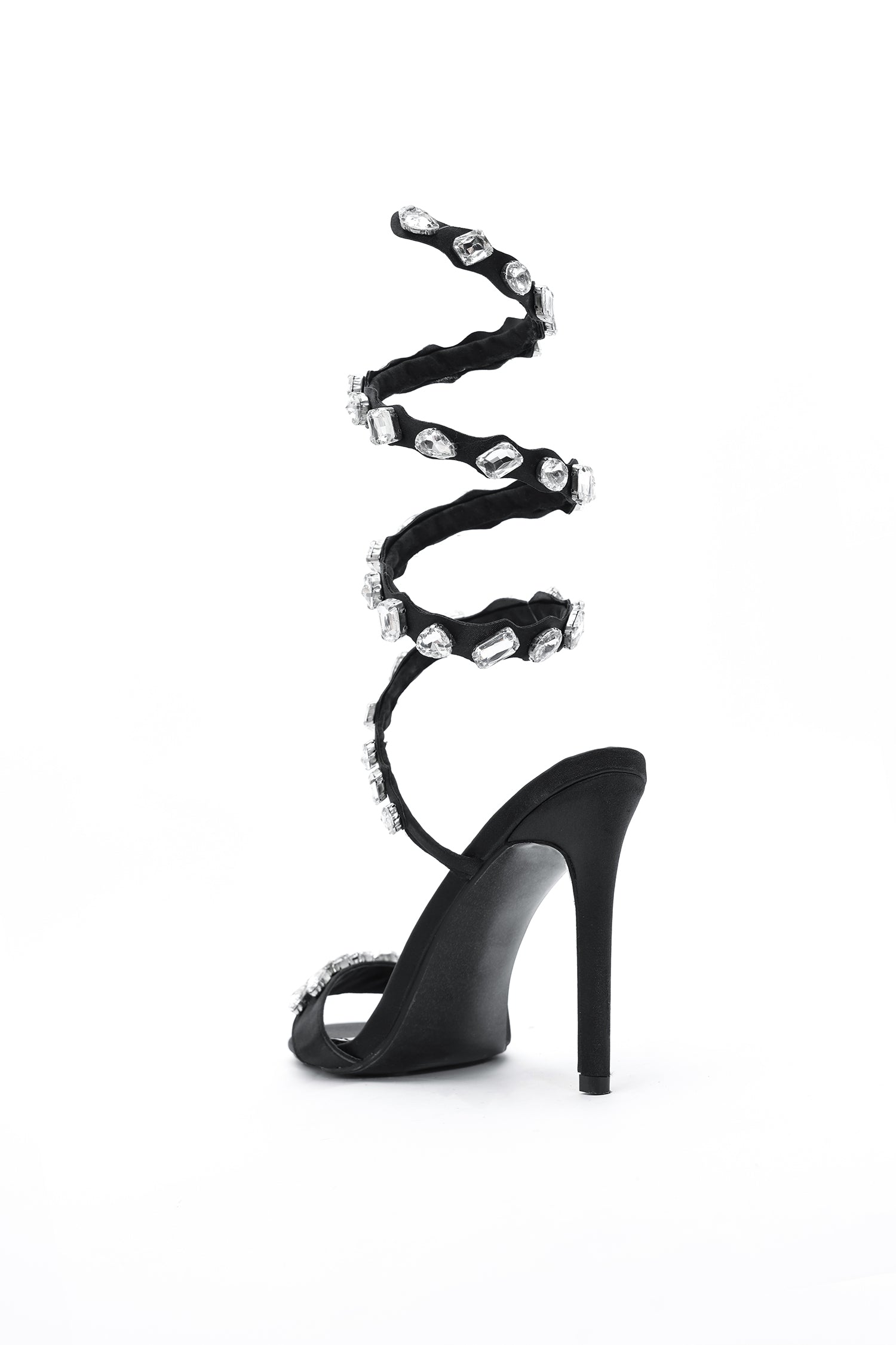 Flowering Girl Women Laura Diamond Ankle Strap Stiletto Sandals - Black