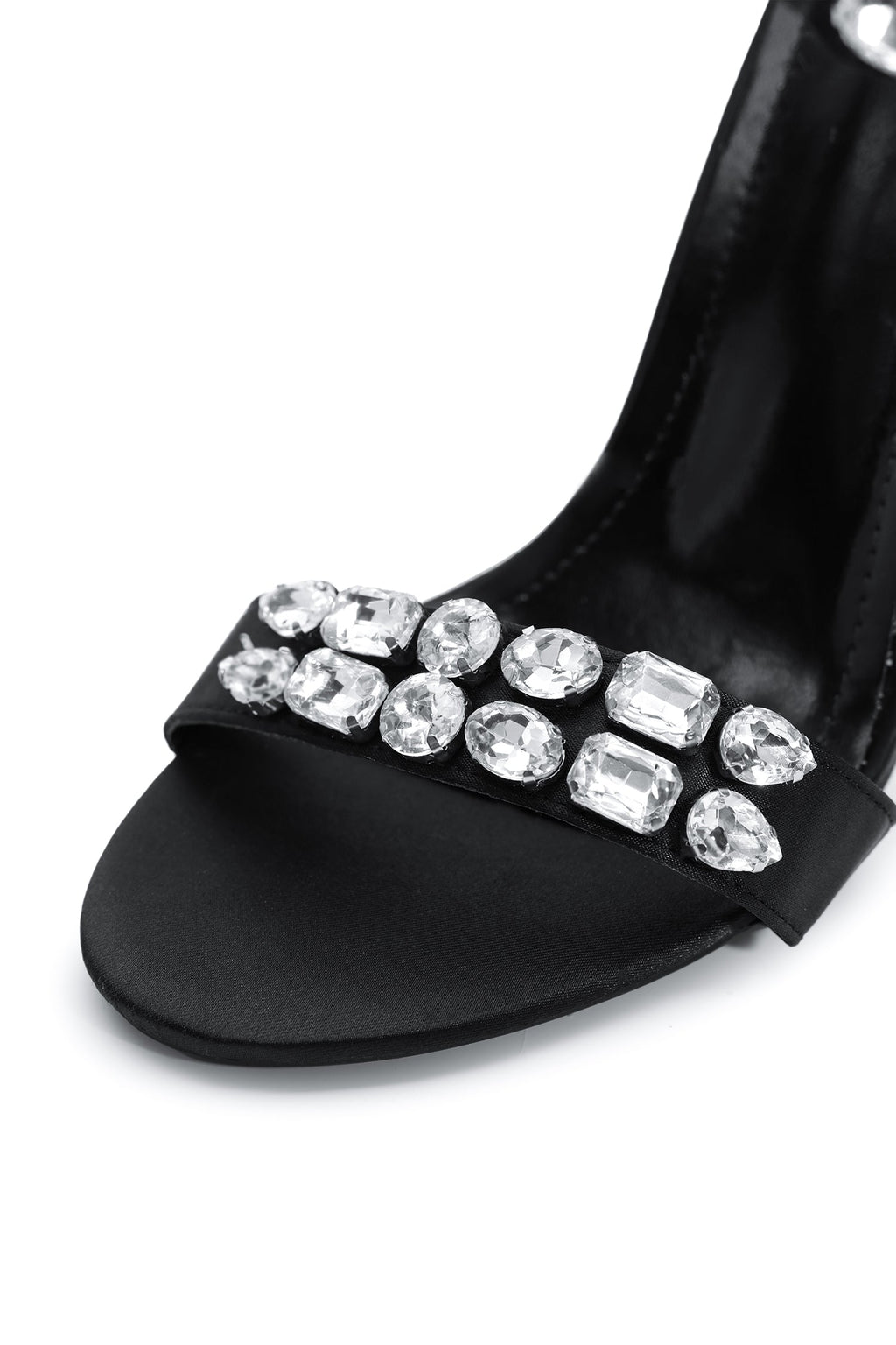 Flowering Girl Women Laura Diamond Ankle Strap Stiletto Sandals - Black