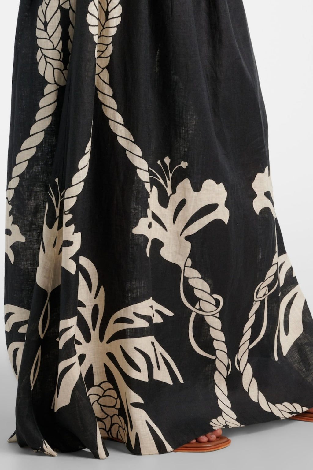 Flowering Girl Women Lawerey Print Linen Maxi Dress