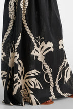 Flowering Girl Women Lawerey Print Linen Maxi Dress