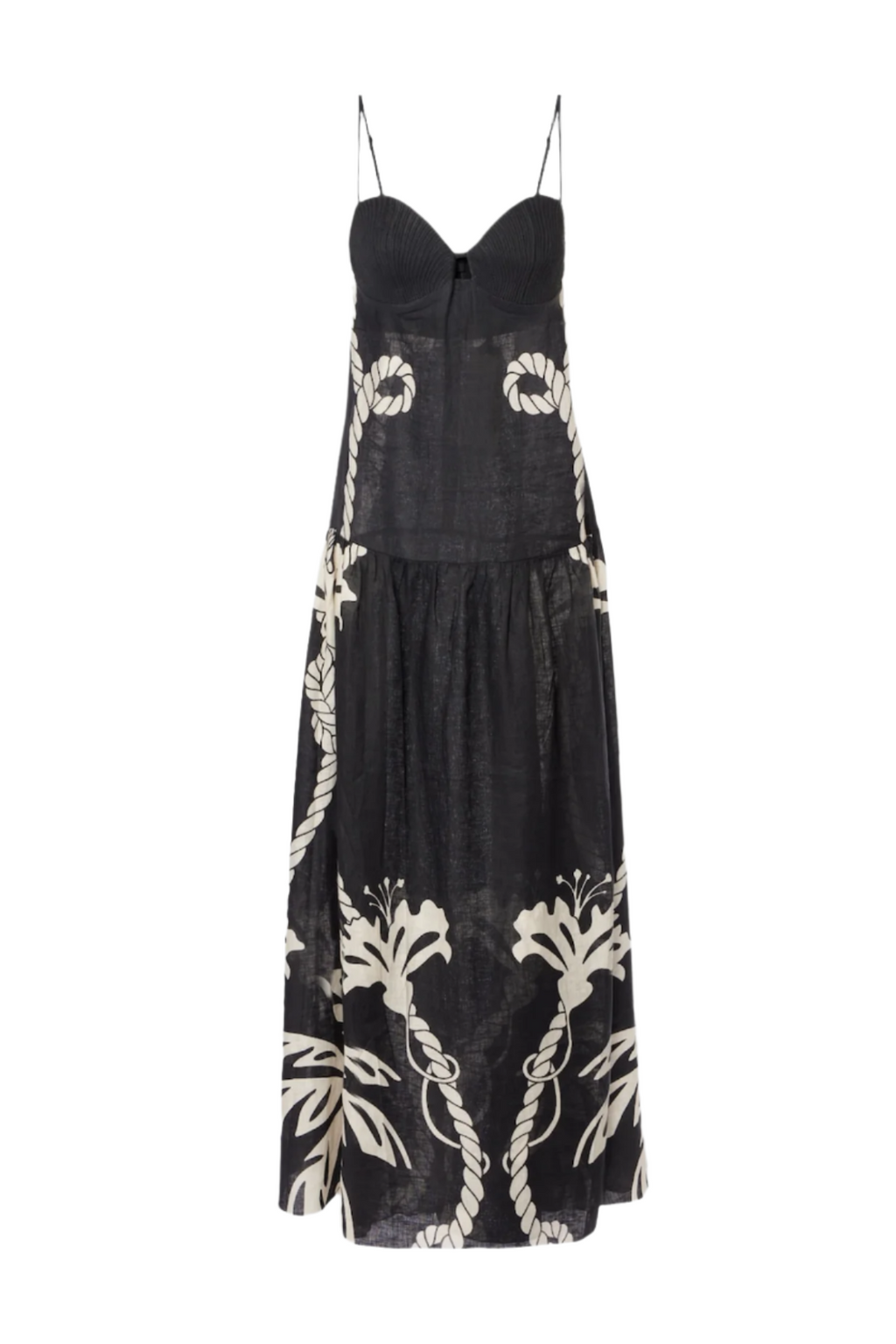Flowering Girl Women Lawerey Print Linen Maxi Dress