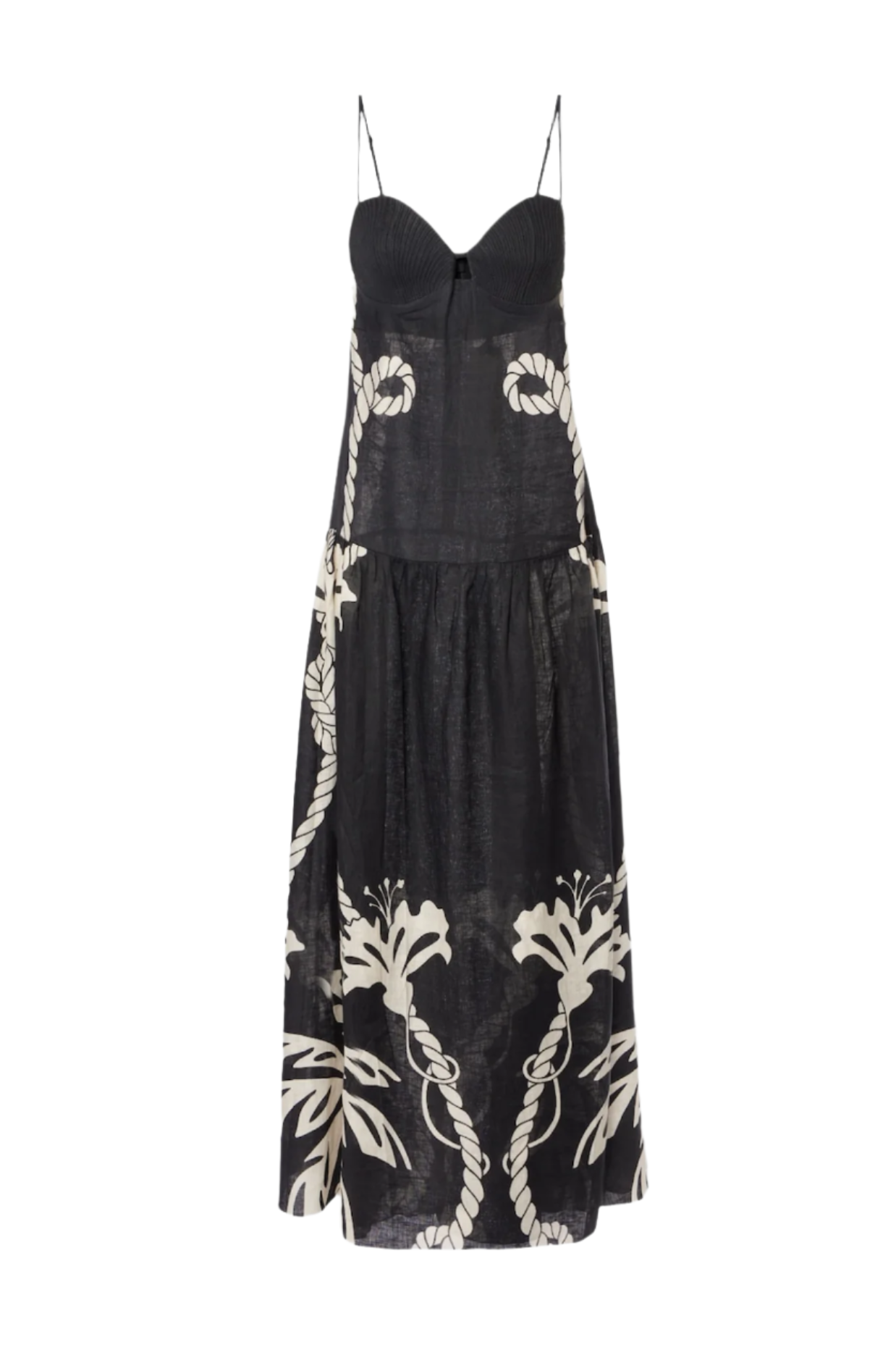 Flowering Girl Women Lawerey Print Linen Maxi Dress