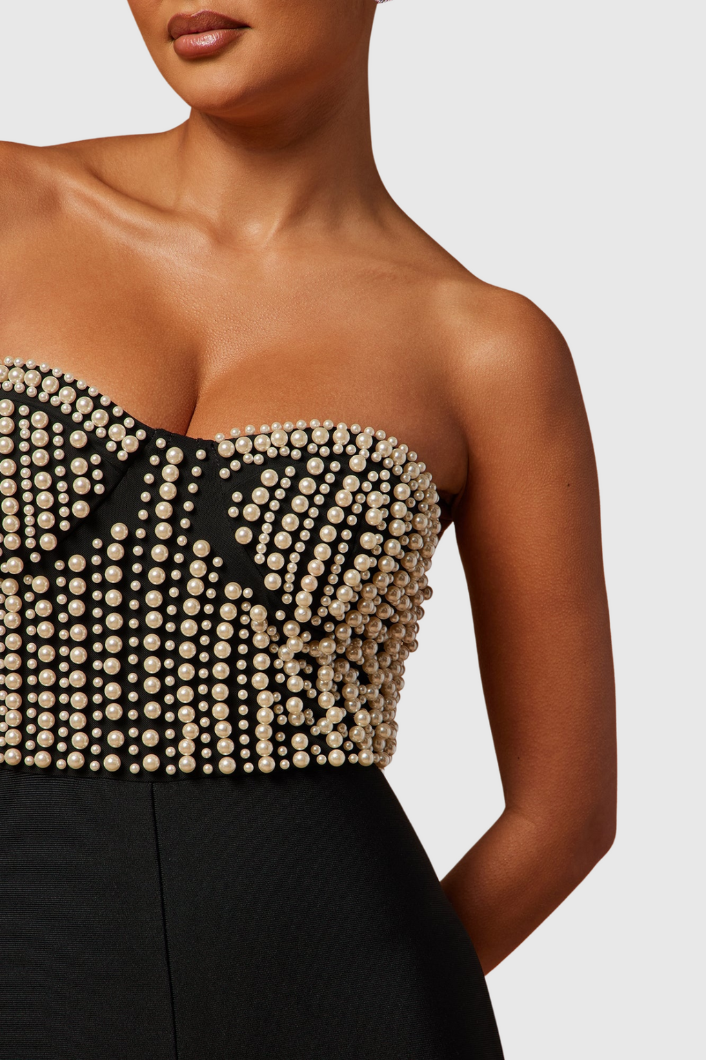 Flowering Girl Women Jecori Pearl Strapless Bandage Jumpsuit