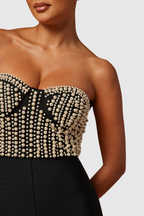 Flowering Girl Women Jecori Pearl Strapless Bandage Jumpsuit