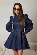 Flowering Girl Women Lena Puff Sleeve Denim Mini Dress